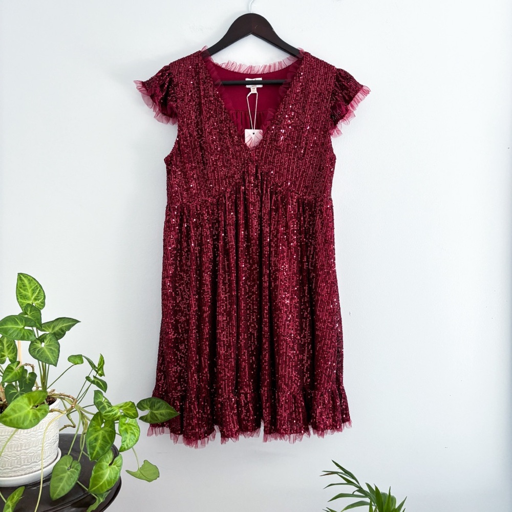 NWT sequin babydoll dress
